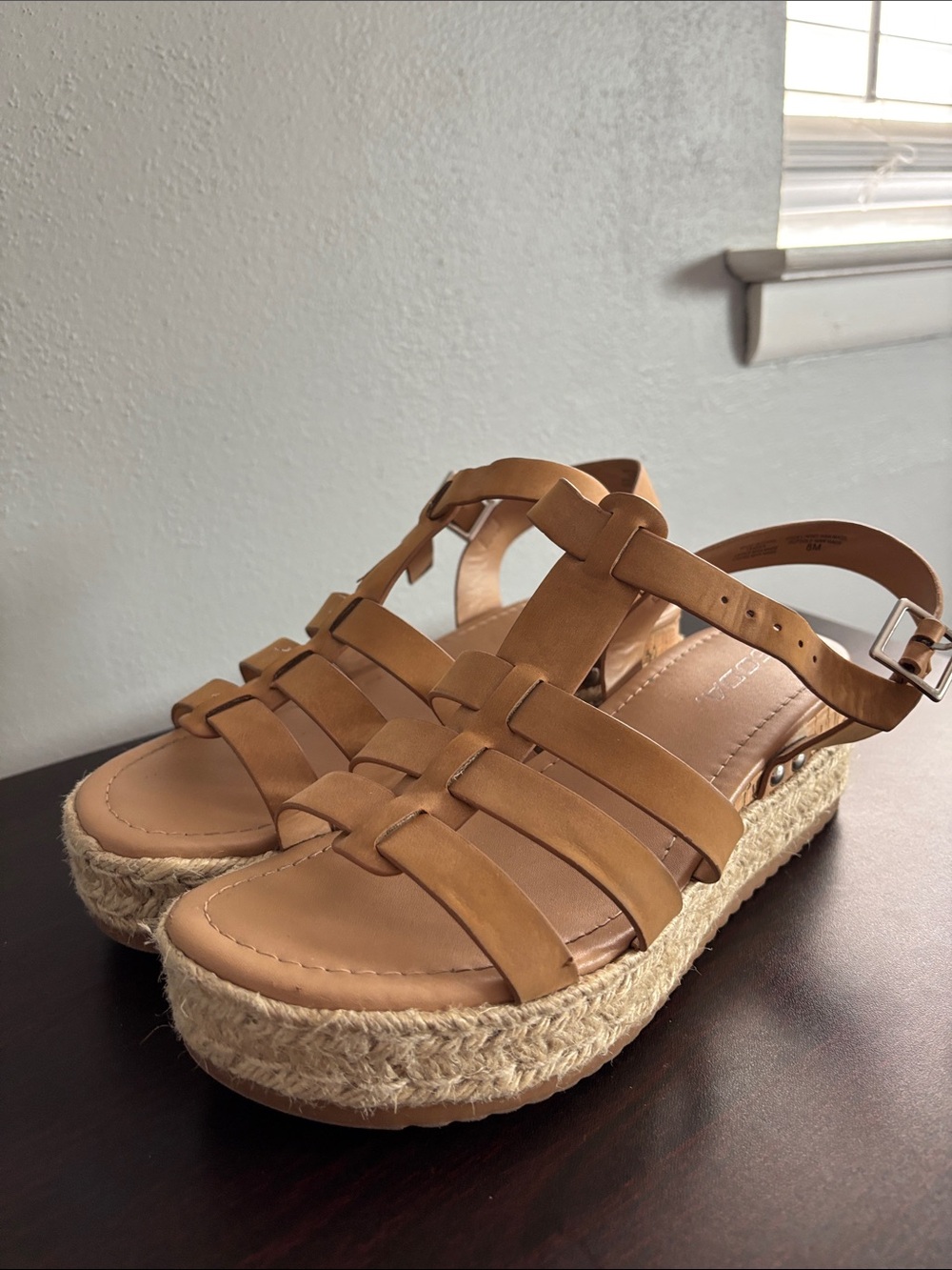 Soda Tan Strappy Platform Espadrille Sandals